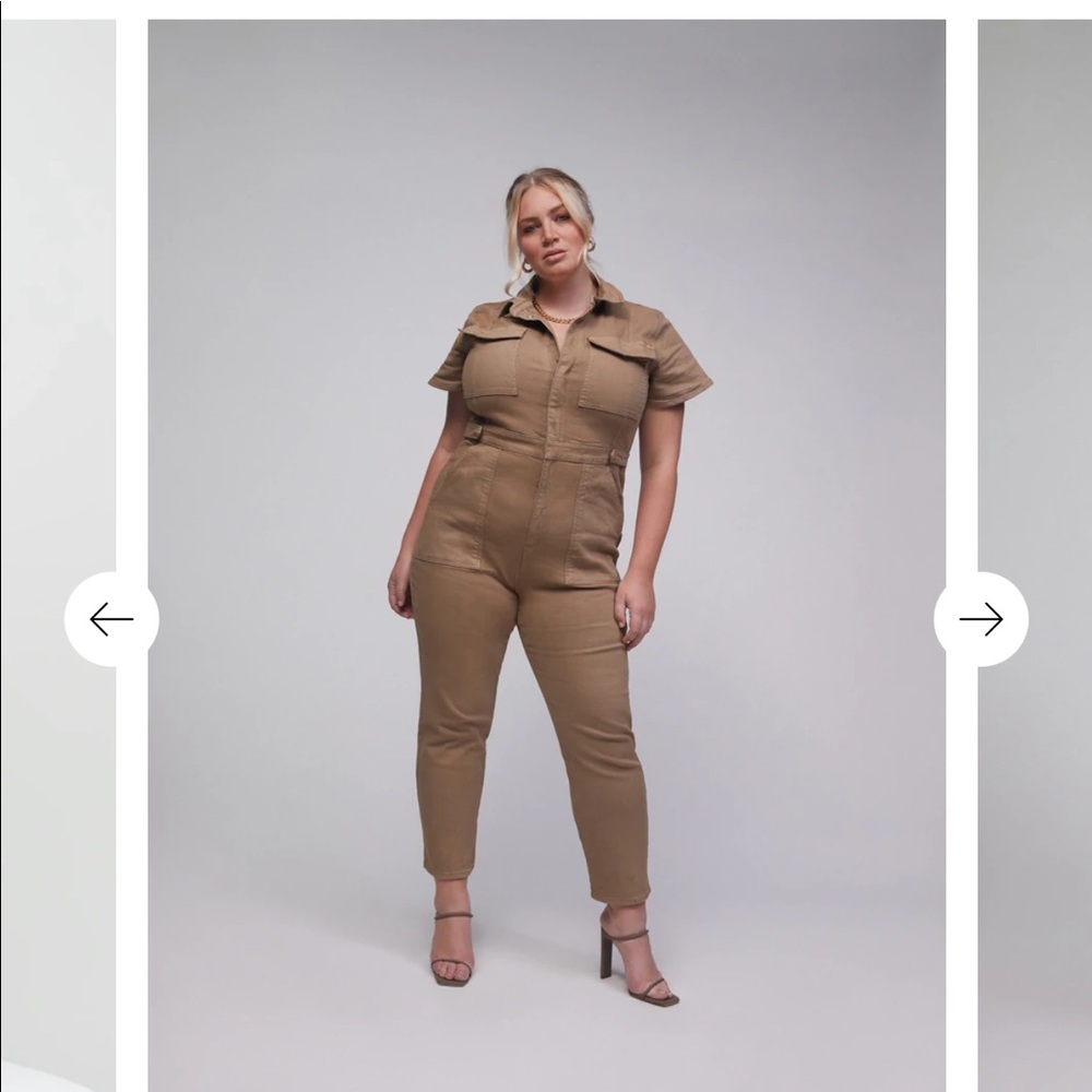 Good American khaki jumpsuit
